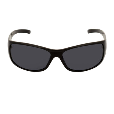 RAVEN - Modern Oval Sports Wraparound Sunglasses Gloss Black Smoke