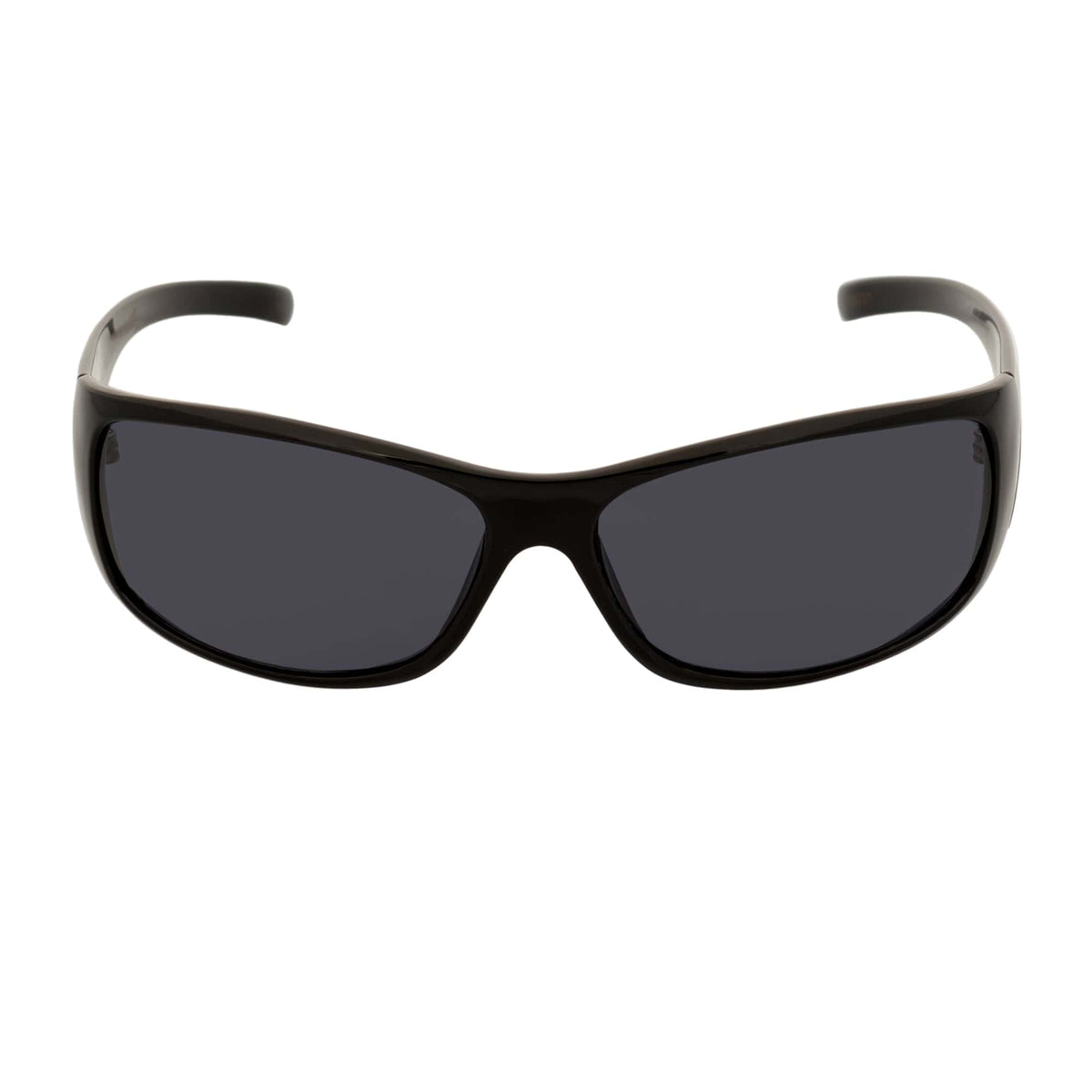 RAVEN - Modern Oval Sports Wraparound Sunglasses Gloss Black Smoke