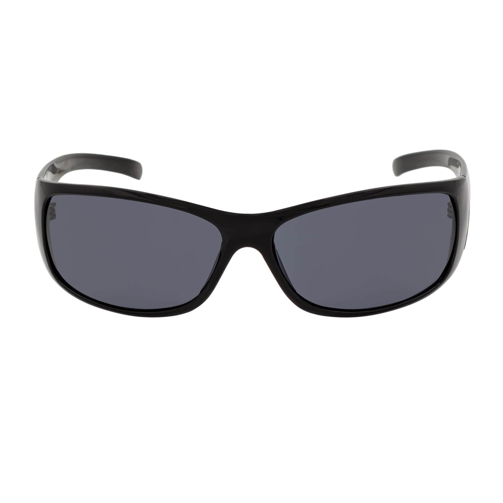 RAVEN - Modern Oval Sports Wraparound Sunglasses Gloss Black Smoke