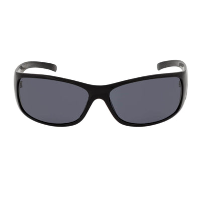 RAVEN - Modern Oval Sports Wraparound Sunglasses Gloss Black Smoke