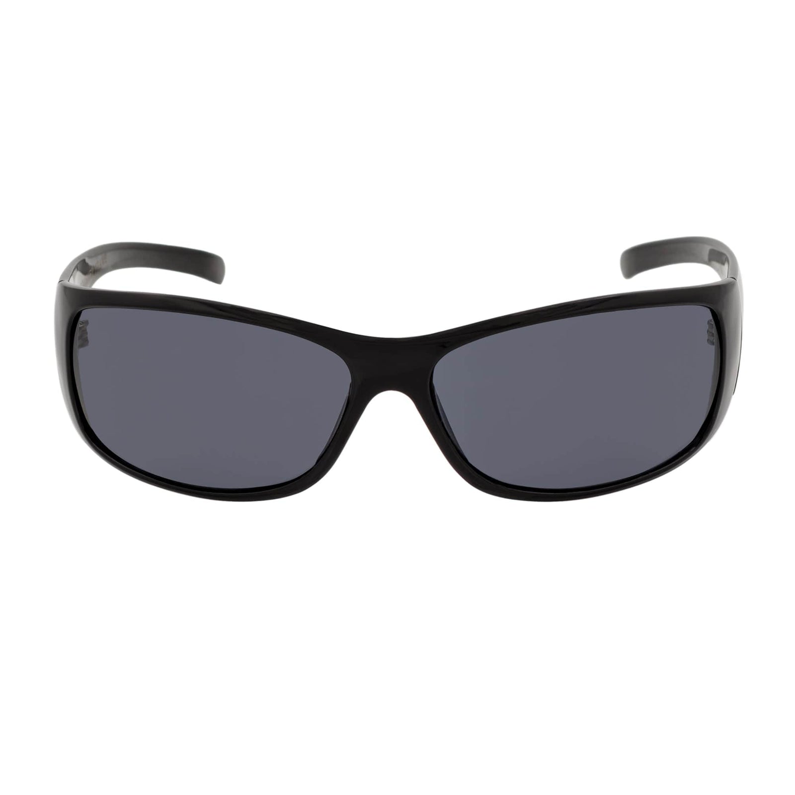 RAVEN - Modern Oval Sports Wraparound Sunglasses Gloss Black Smoke