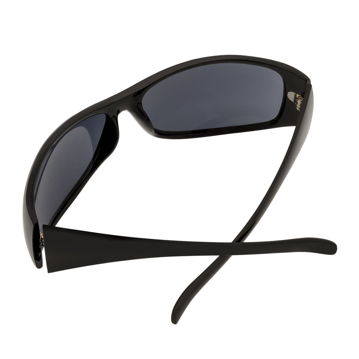 RAVEN - Modern Oval Sports Wraparound Sunglasses Gloss Black Smoke