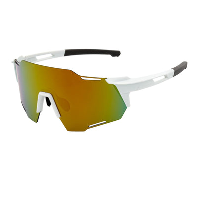 RAZER - Large Sports Wraparound Rimless Shield Sunglasses White Smoke Tint