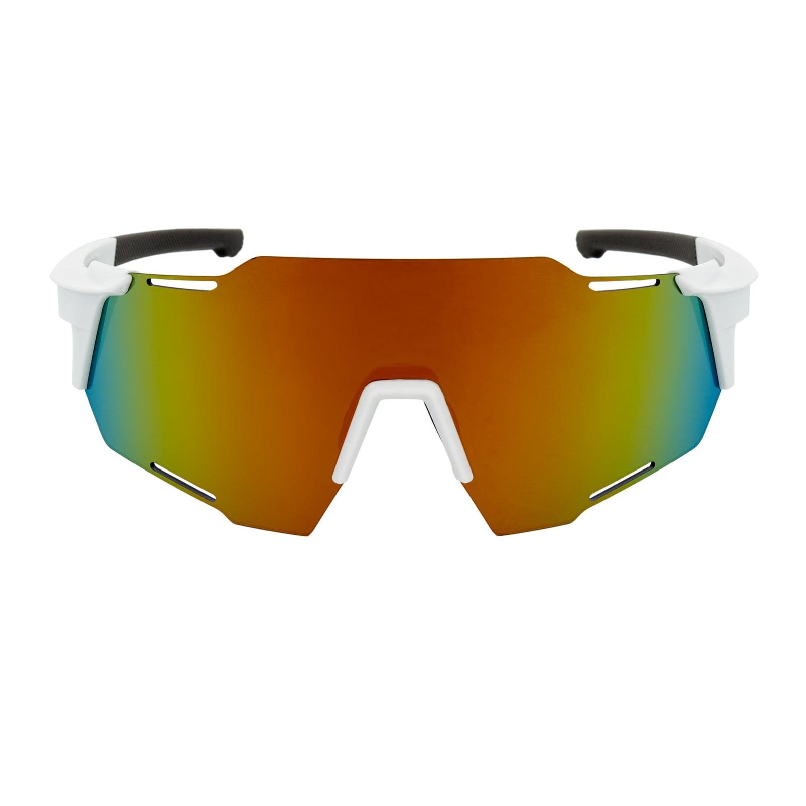 RAZER - Large Sports Wraparound Rimless Shield Sunglasses White Smoke Tint