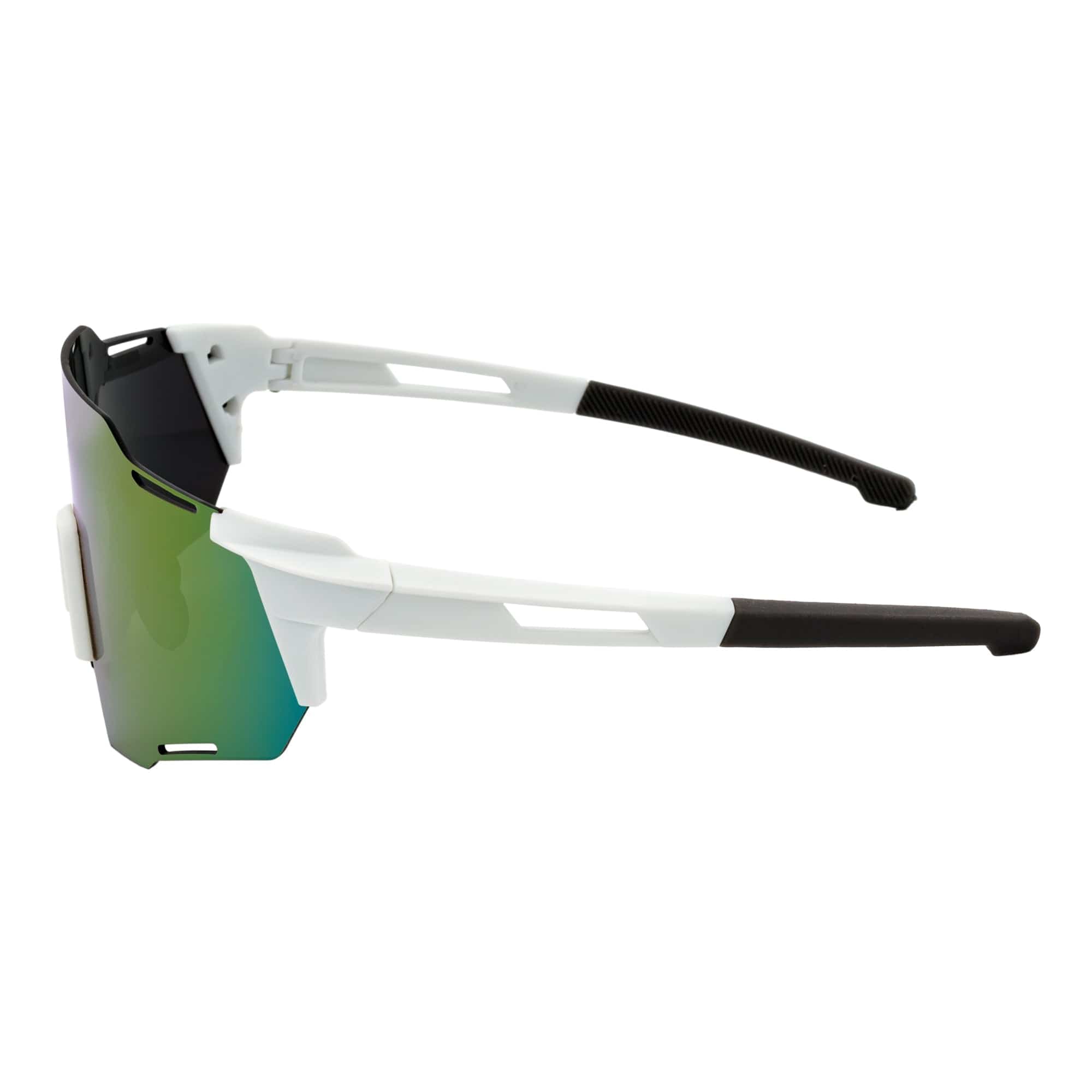 RAZER - Large Sports Wraparound Rimless Shield Sunglasses White Smoke Tint
