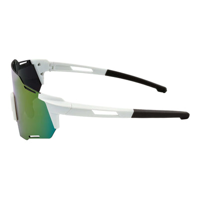 RAZER - Large Sports Wraparound Rimless Shield Sunglasses White Smoke Tint