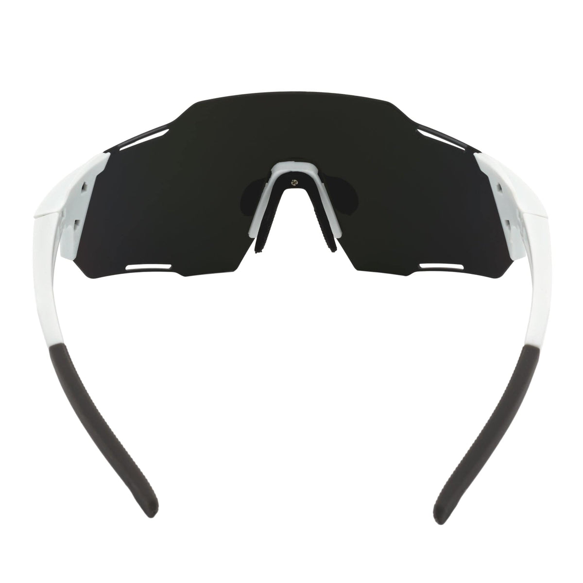 RAZER - Large Sports Wraparound Rimless Shield Sunglasses White Smoke Tint