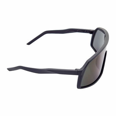 SENTRY - Large Sports Shield Sunglasses Matte Black Blue Mirror - MorspecsM1015-4