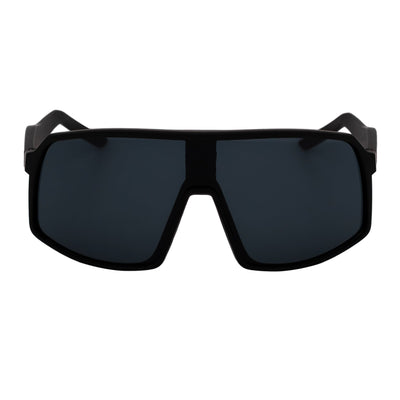 SENTRY - Large Sports Shield Sunglasses Matte Black Dark Smoke Tint - MorspecsM1015-5