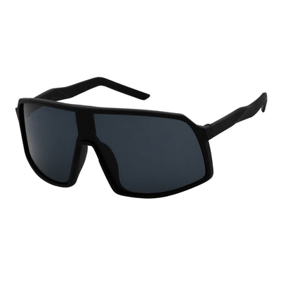 SENTRY - Large Sports Shield Sunglasses Matte Black Dark Smoke Tint - MorspecsM1015-5