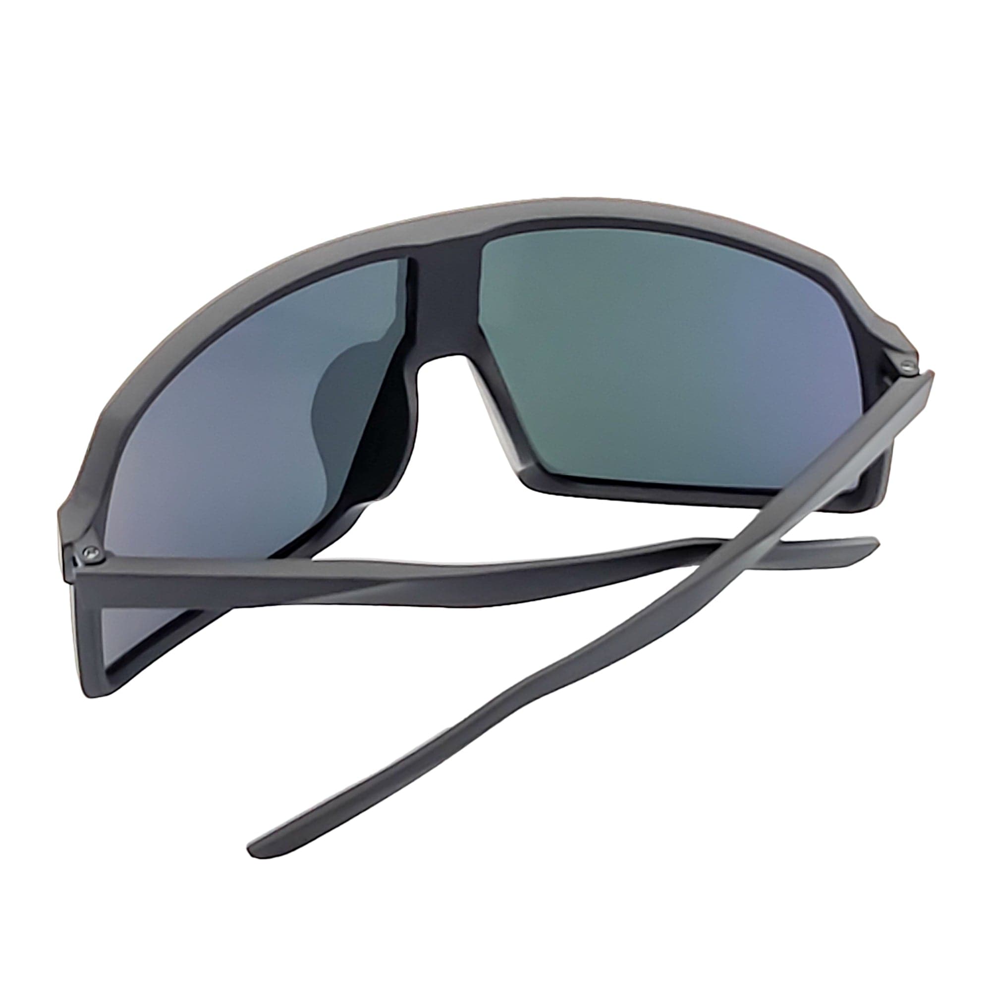 SENTRY - Large Sports Shield Sunglasses Matte Black Orange Mirror