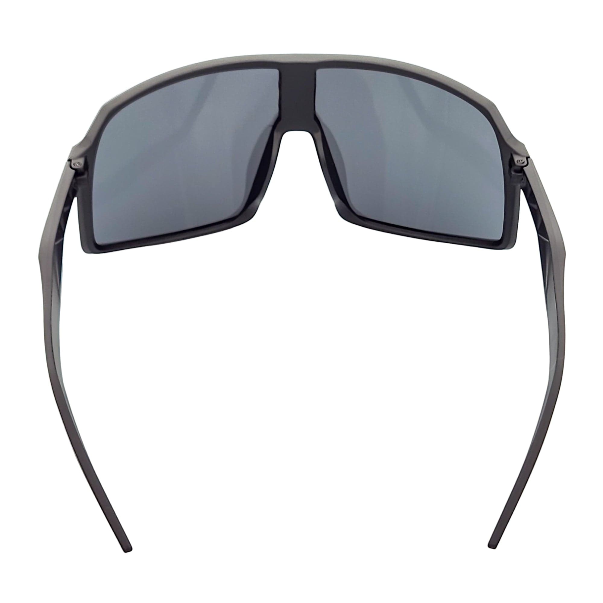 SENTRY - Large Sports Shield Sunglasses Matte Black Silver Mirror