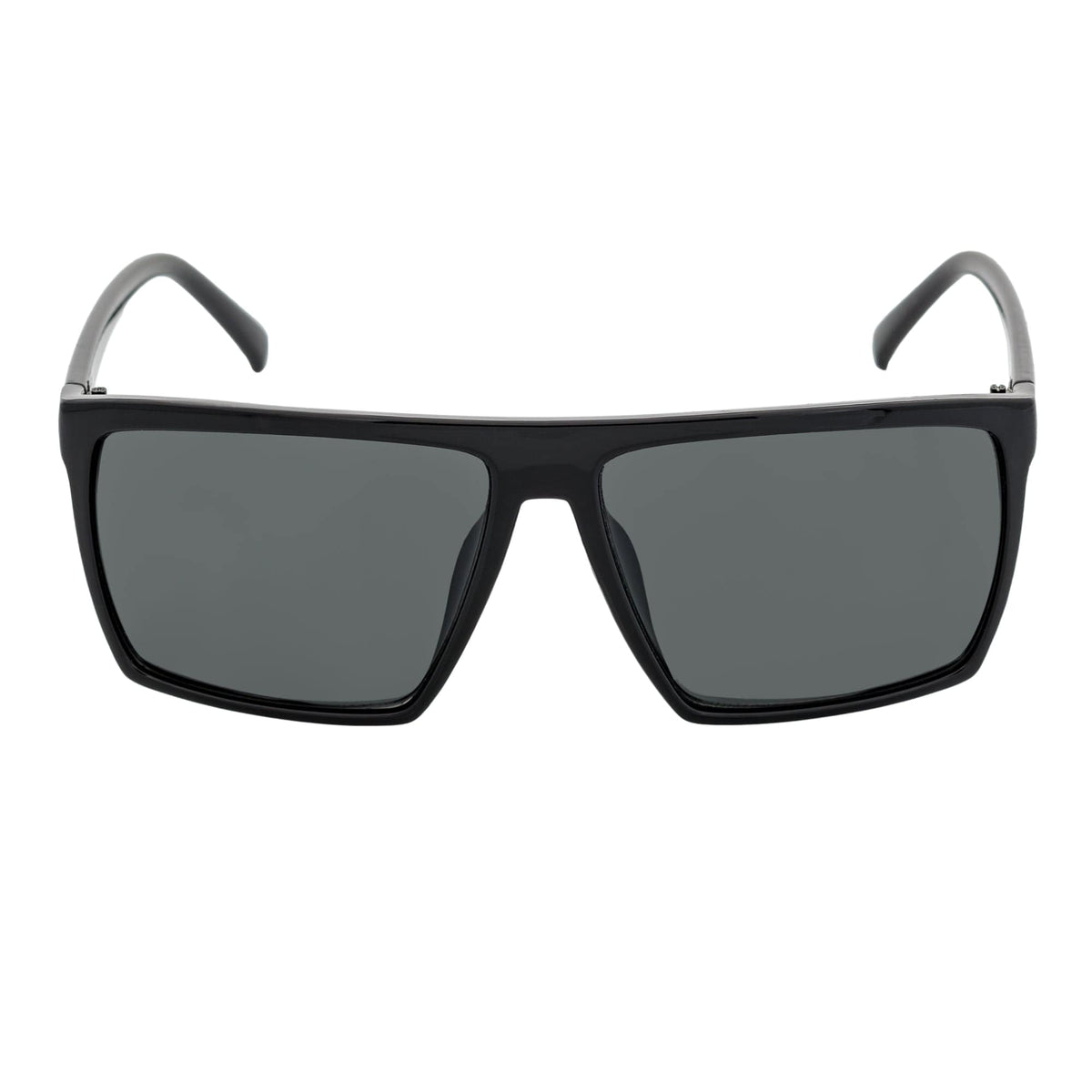 Morspecs Sunglasses SKOL - Thin Modern Flat Top Square Sunglasses Gloss Black Dark Smoke Tint