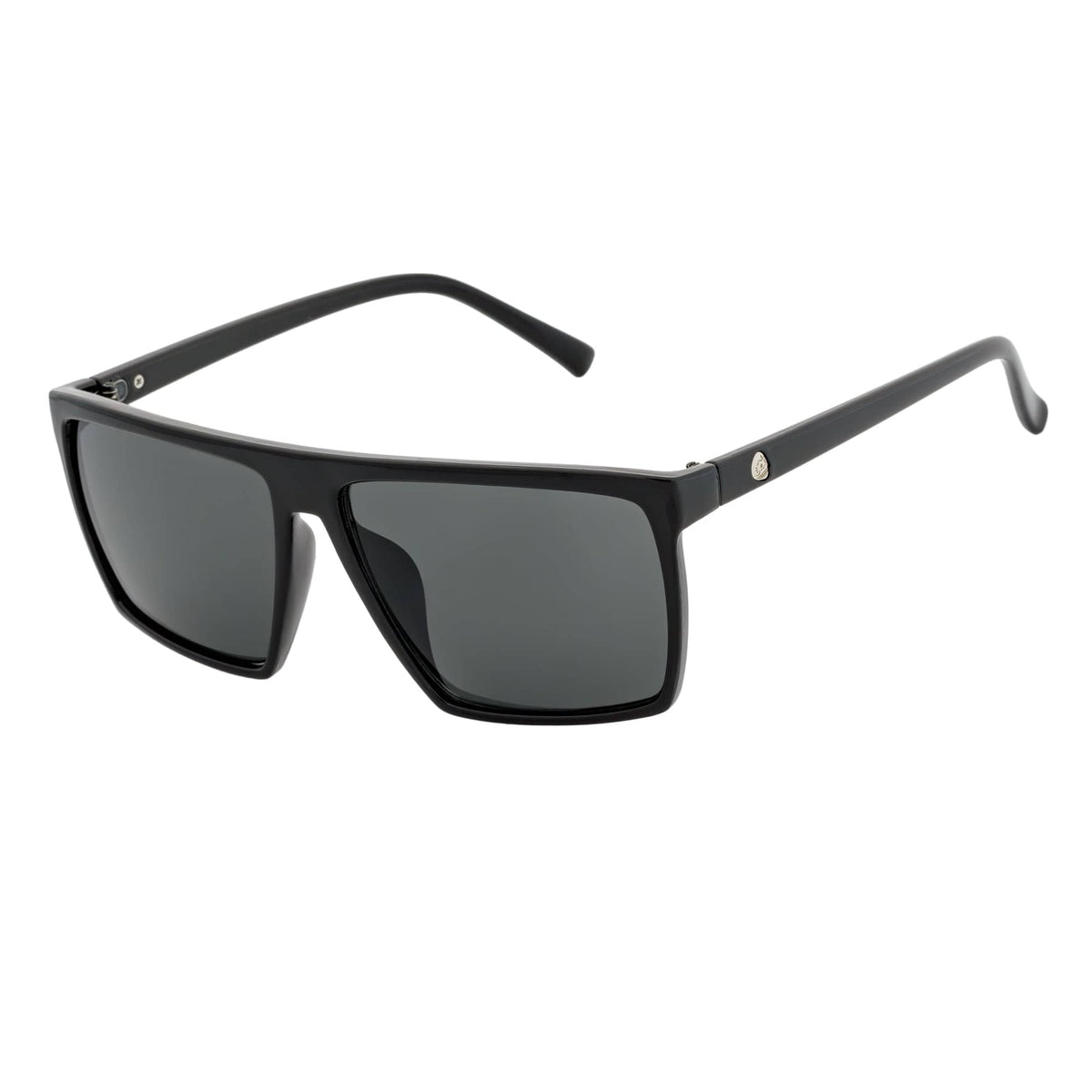 Morspecs Sunglasses SKOL - Thin Modern Flat Top Square Sunglasses Gloss Black Dark Smoke Tint