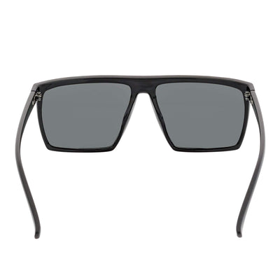 SKOL - Thin Modern Flat Top Square Sunglasses Gloss Black Dark Smoke Tint