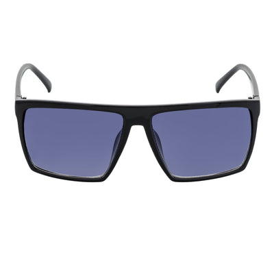 SKOL - Thin Modern Flat Top Square Sunglasses Gloss Black Lavender Fade