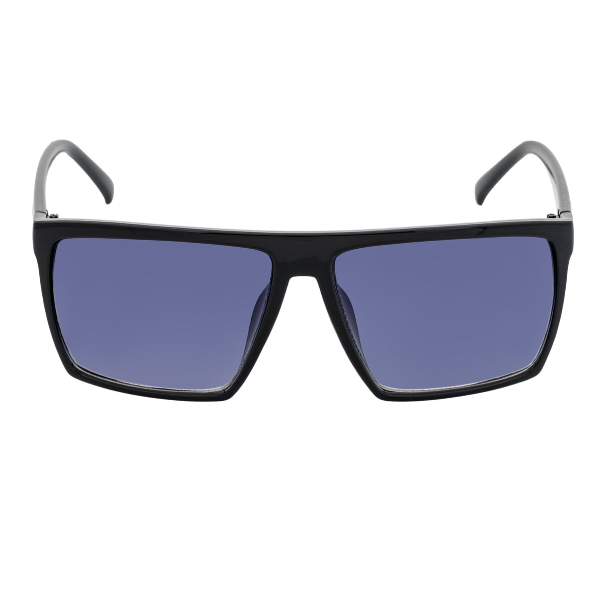 Morspecs Sunglasses SKOL - Thin Modern Flat Top Square Sunglasses Gloss Black Lavender Fade