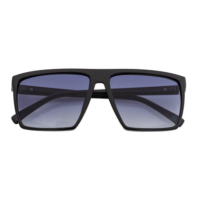 SKOL - Thin Modern Flat Top Square Sunglasses Gloss Black Lavender Fade