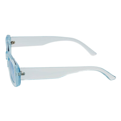 SLIM - Retro 90s Slim Small Rectangle Sunglasses Blue Frame Blue Lens