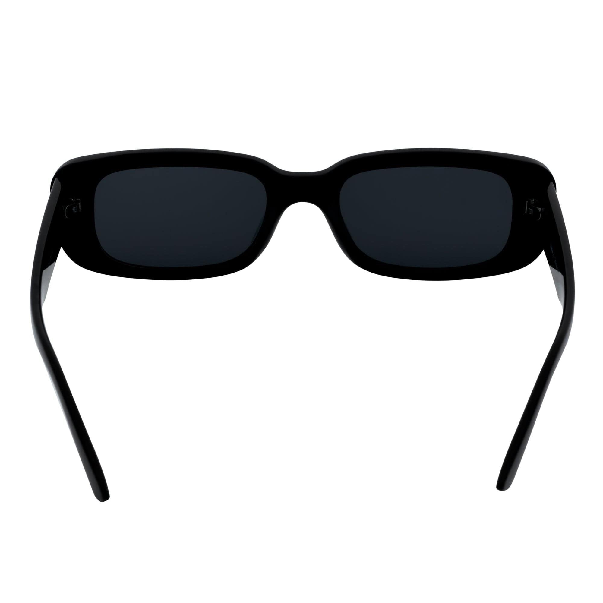 SLIM - Retro 90s Slim Small Rectangle Sunglasses Gloss Black Smoke Tint