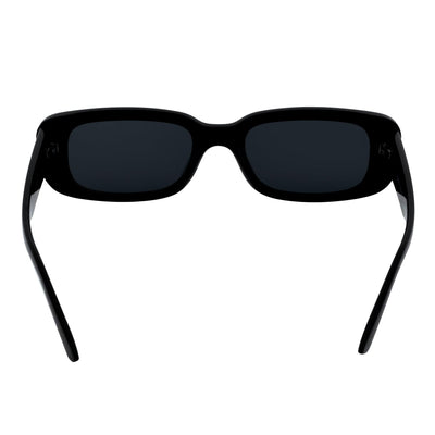 SLIM - Retro 90s Slim Small Rectangle Sunglasses Gloss Black Smoke Tint