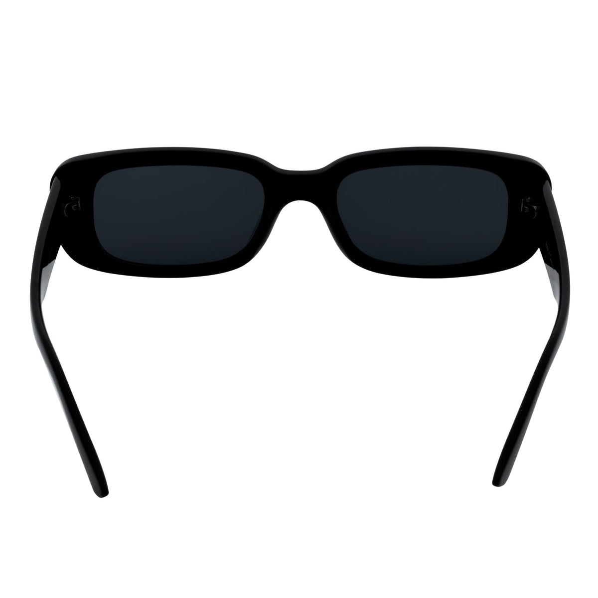 SLIM - Retro 90s Slim Small Rectangle Sunglasses Gloss Black Smoke Tint