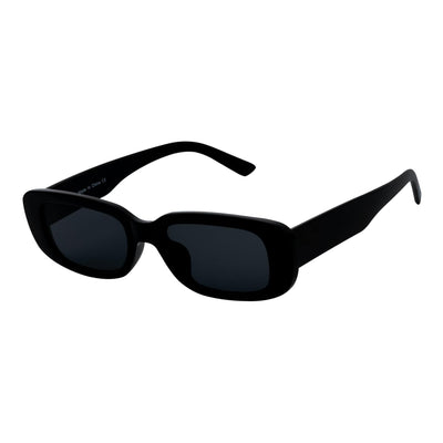 SLIM - Retro 90s Slim Small Rectangle Sunglasses Gloss Black Smoke Tint