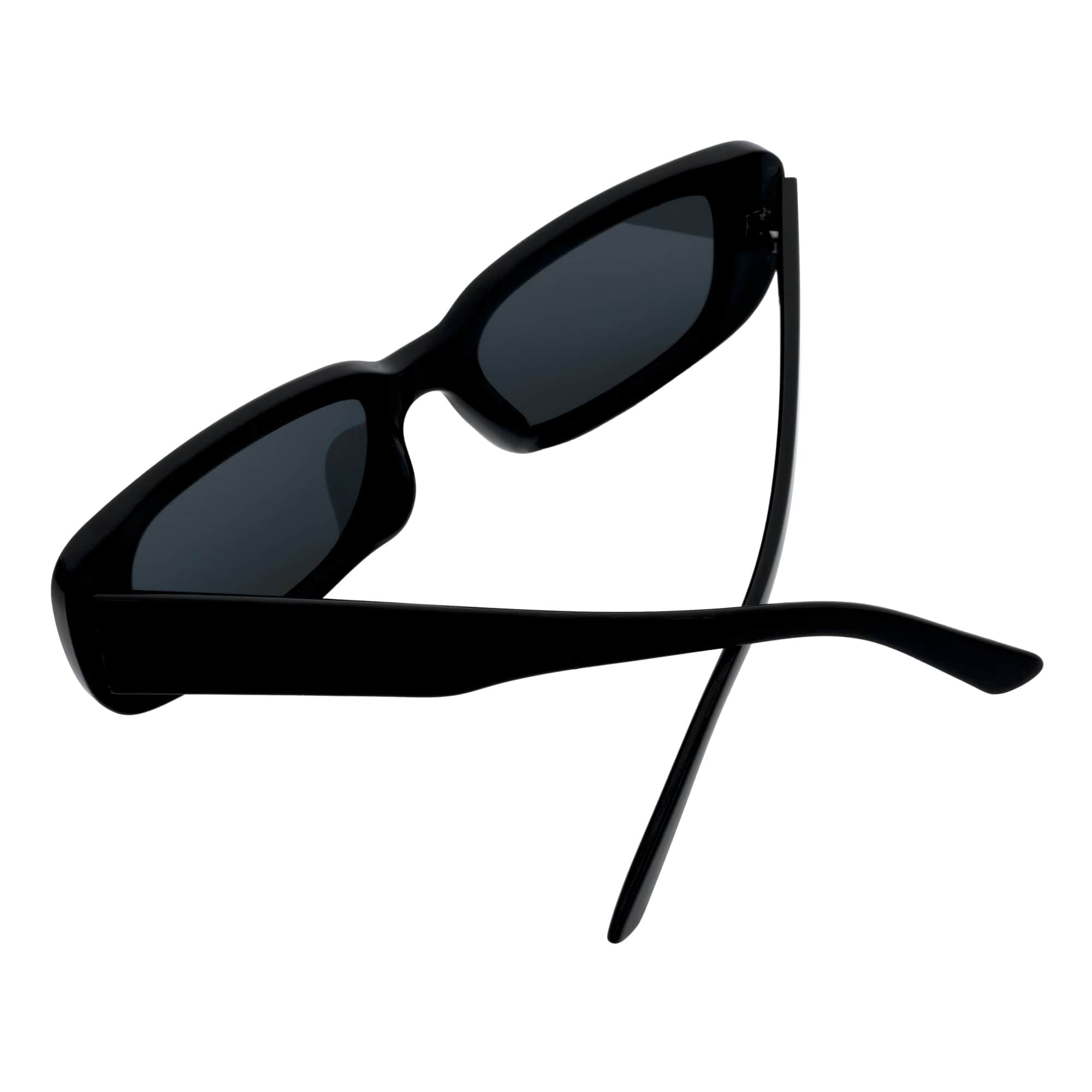 SLIM - Retro 90s Slim Small Rectangle Sunglasses Gloss Black Smoke Tint