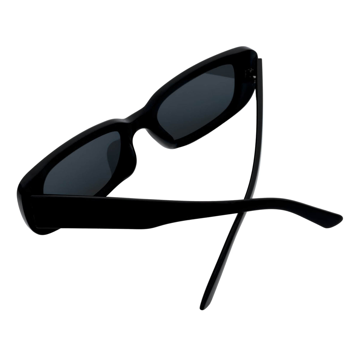 SLIM - Retro 90s Slim Small Rectangle Sunglasses Gloss Black Smoke Tint