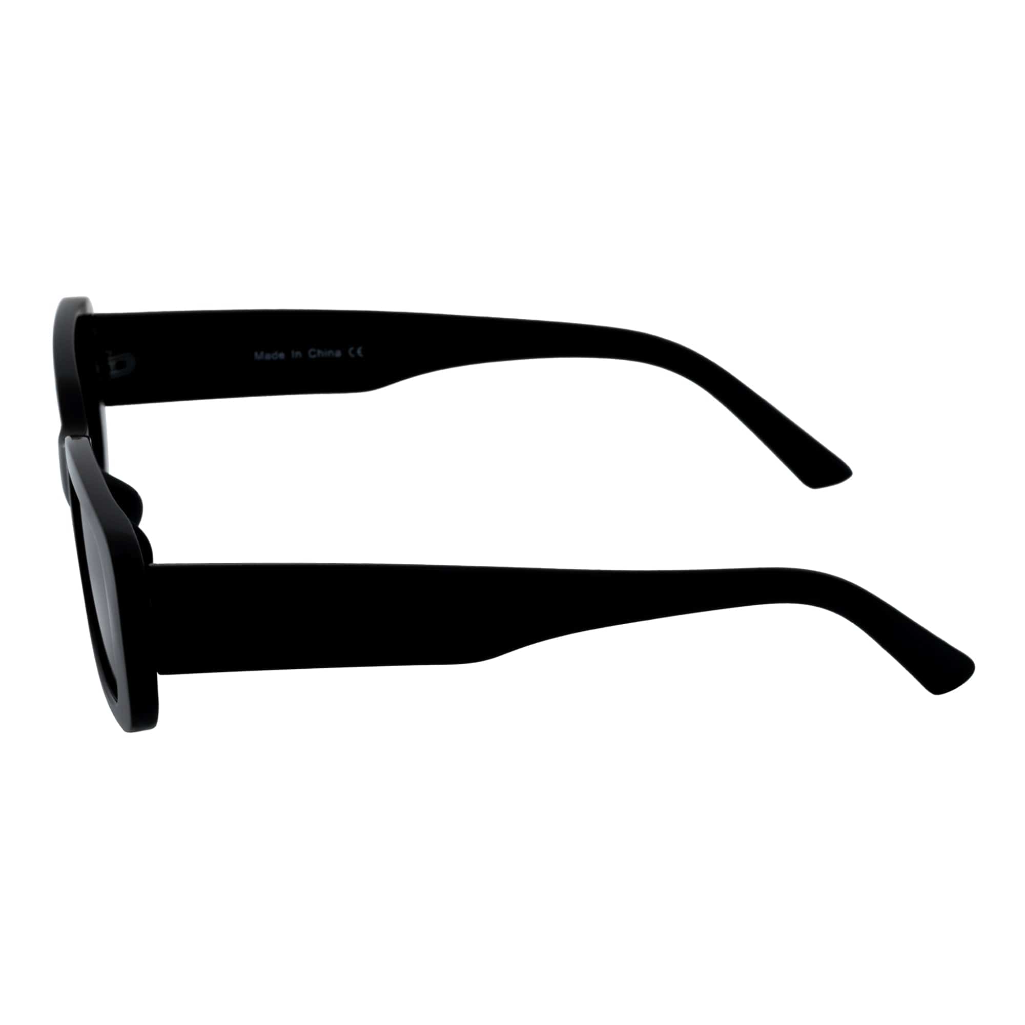 SLIM - Retro 90s Slim Small Rectangle Sunglasses Gloss Black Smoke Tint