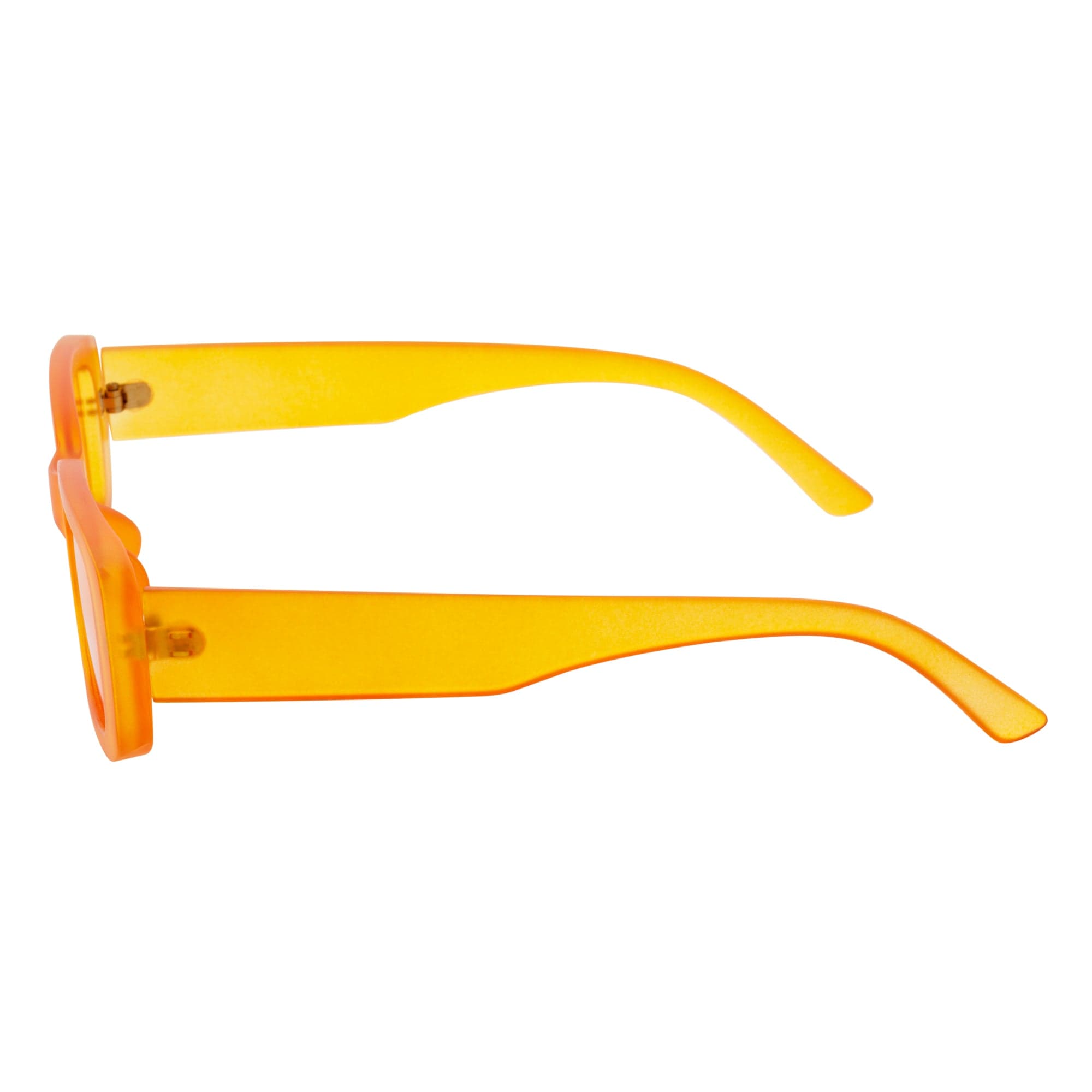 SLIM - Retro 90s Slim Small Rectangle Sunglasses Orange Frame Orange Lens