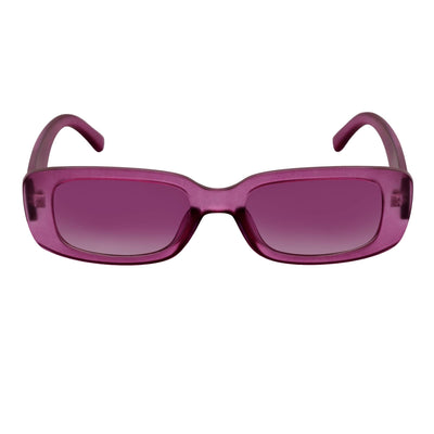 SLIM - Retro 90s Slim Small Rectangle Sunglasses Purple Frame Purple Tint