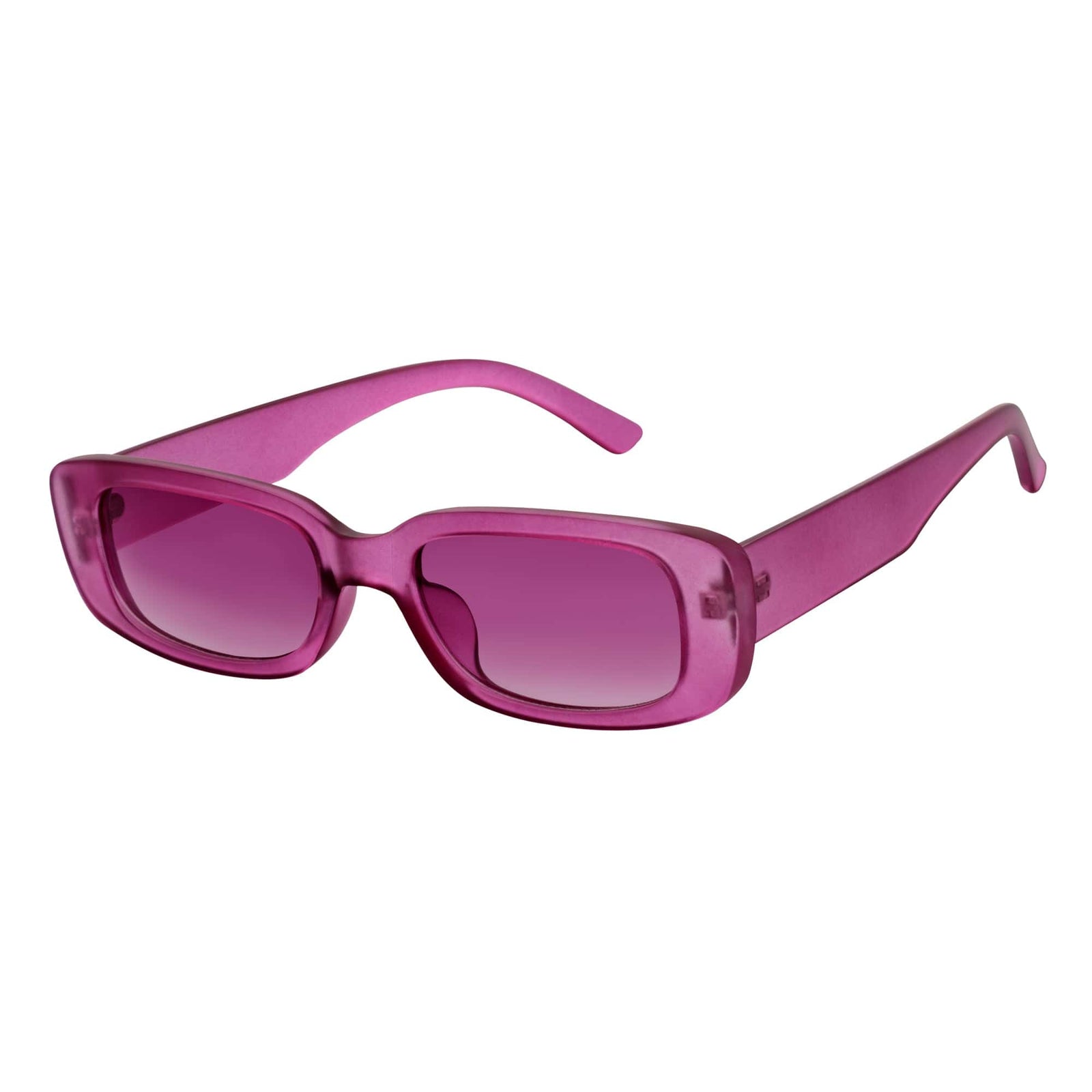 SLIM - Retro 90s Slim Small Rectangle Sunglasses Purple Frame Purple Tint