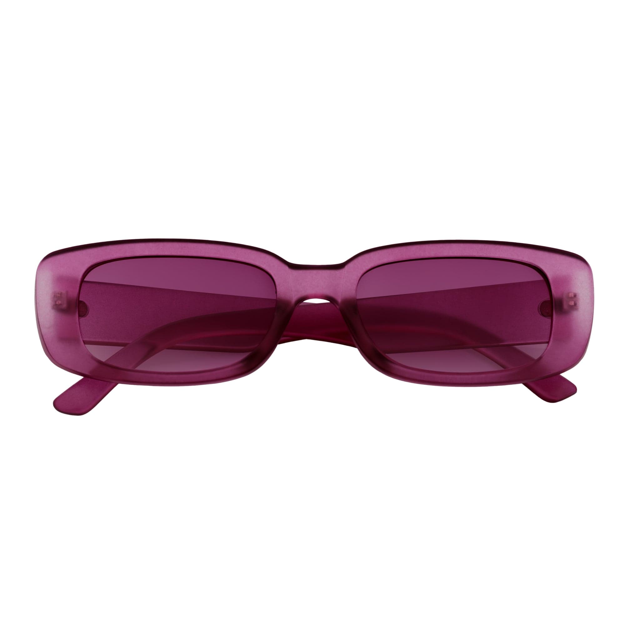 SLIM - Retro 90s Slim Small Rectangle Sunglasses Purple Frame Purple Tint