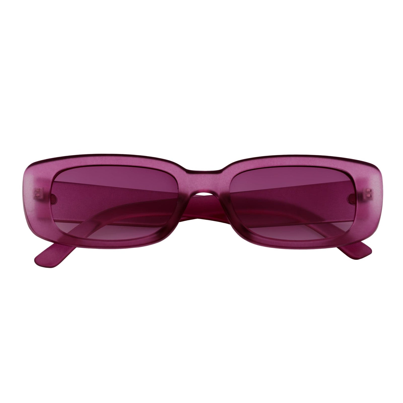 SLIM - Retro 90s Slim Small Rectangle Sunglasses Purple Frame Purple Tint