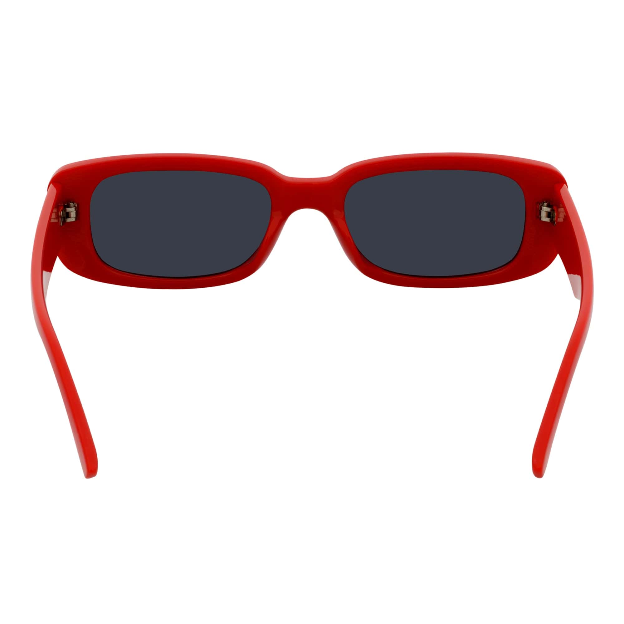 SLIM - Retro 90s Slim Small Rectangle Sunglasses Red Smoke Tint