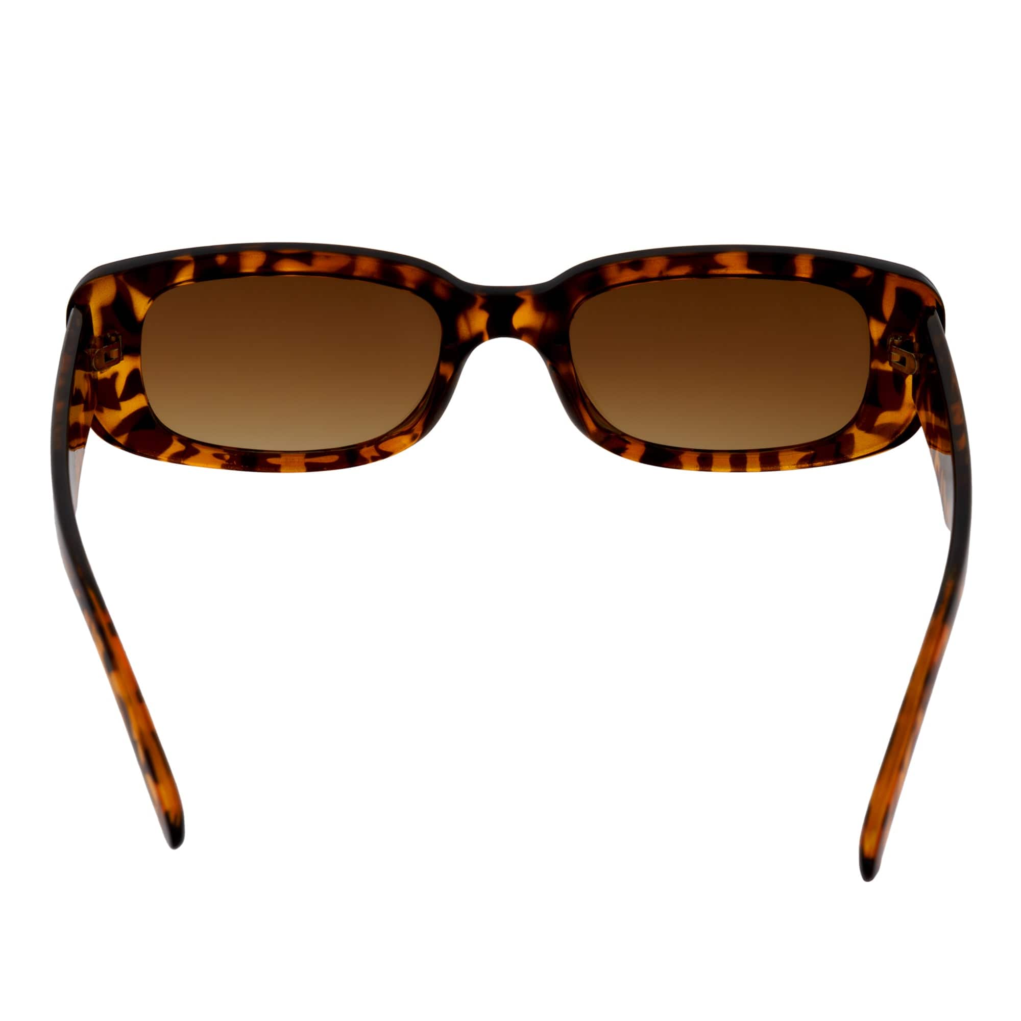 SLIM - Retro 90s Slim Small Rectangle Sunglasses Tortoise Amber Fade