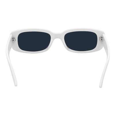 SLIM - Retro 90s Slim Small Rectangle Sunglasses White Smoke Tint