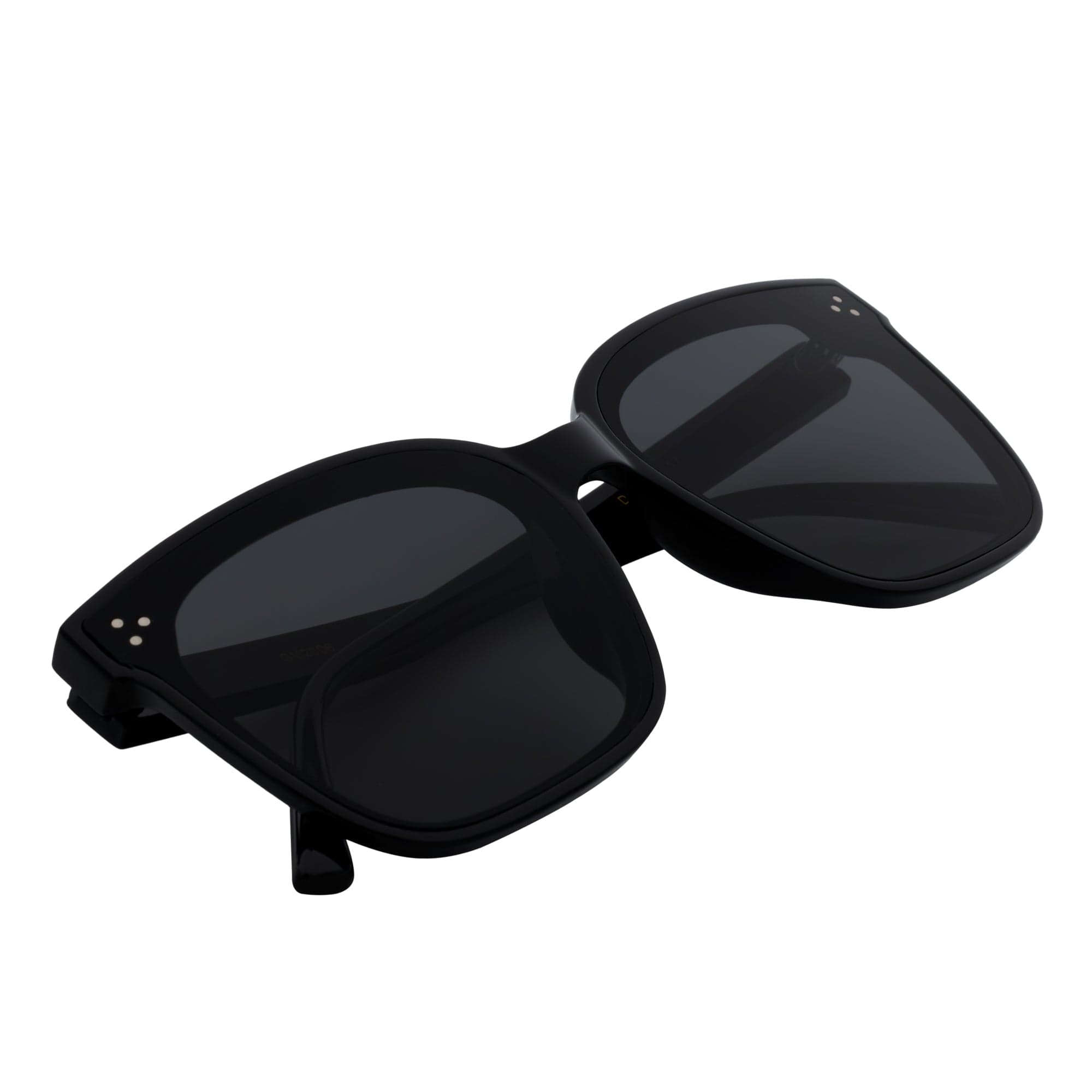 SOFIA - Womens Polarized Oversize Square Cat - Eye Sunglasses Black Smoke