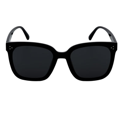 SOFIA - Womens Polarized Oversize Square Cat - Eye Sunglasses Black Smoke - Morspecs M1046-1