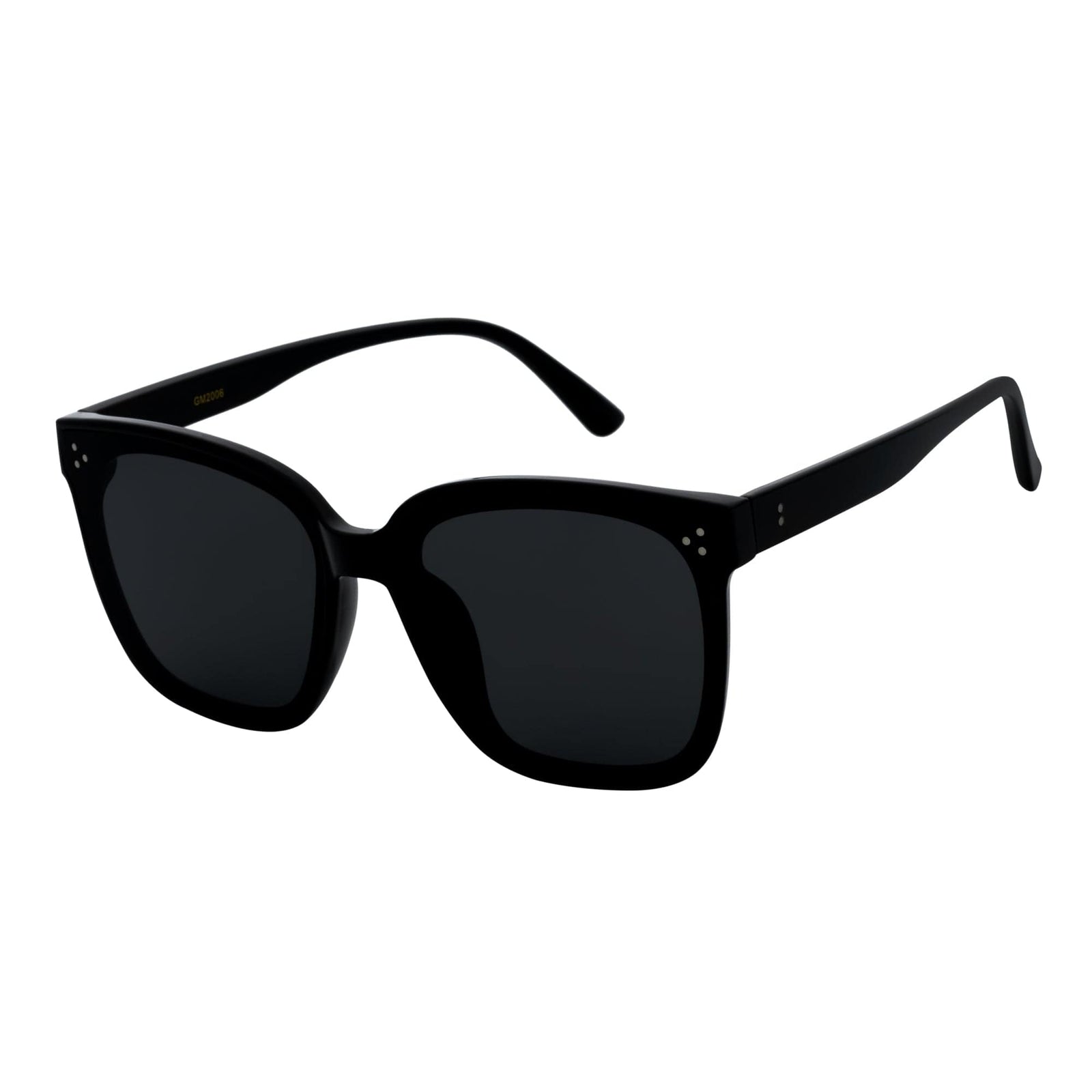 SOFIA - Womens Polarized Oversize Square Cat - Eye Sunglasses Black Smoke