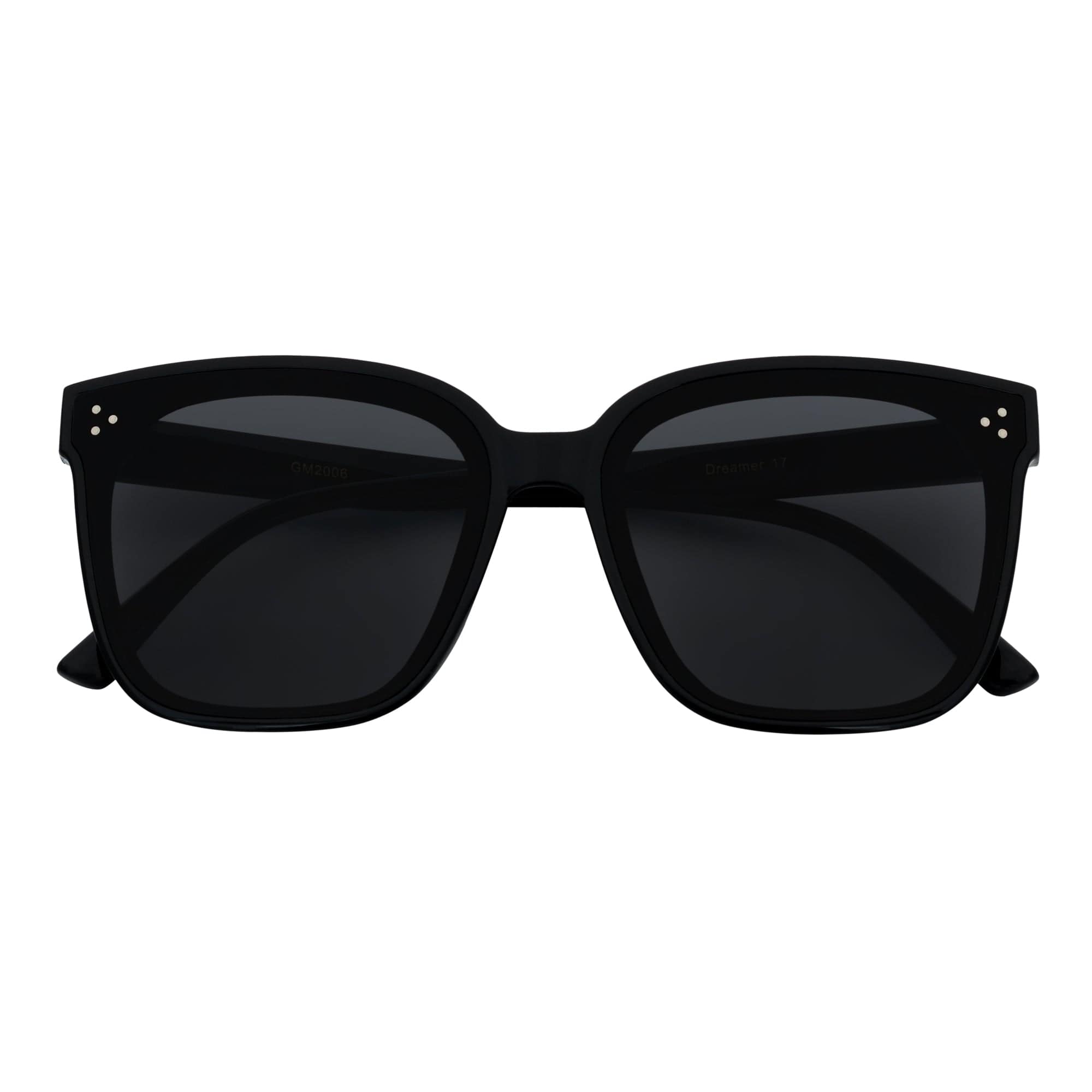 SOFIA - Womens Polarized Oversize Square Cat - Eye Sunglasses Black Smoke