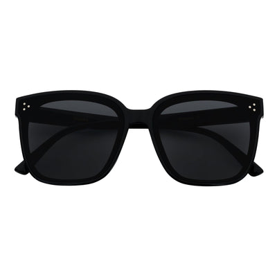 SOFIA - Womens Polarized Oversize Square Cat - Eye Sunglasses Black Smoke