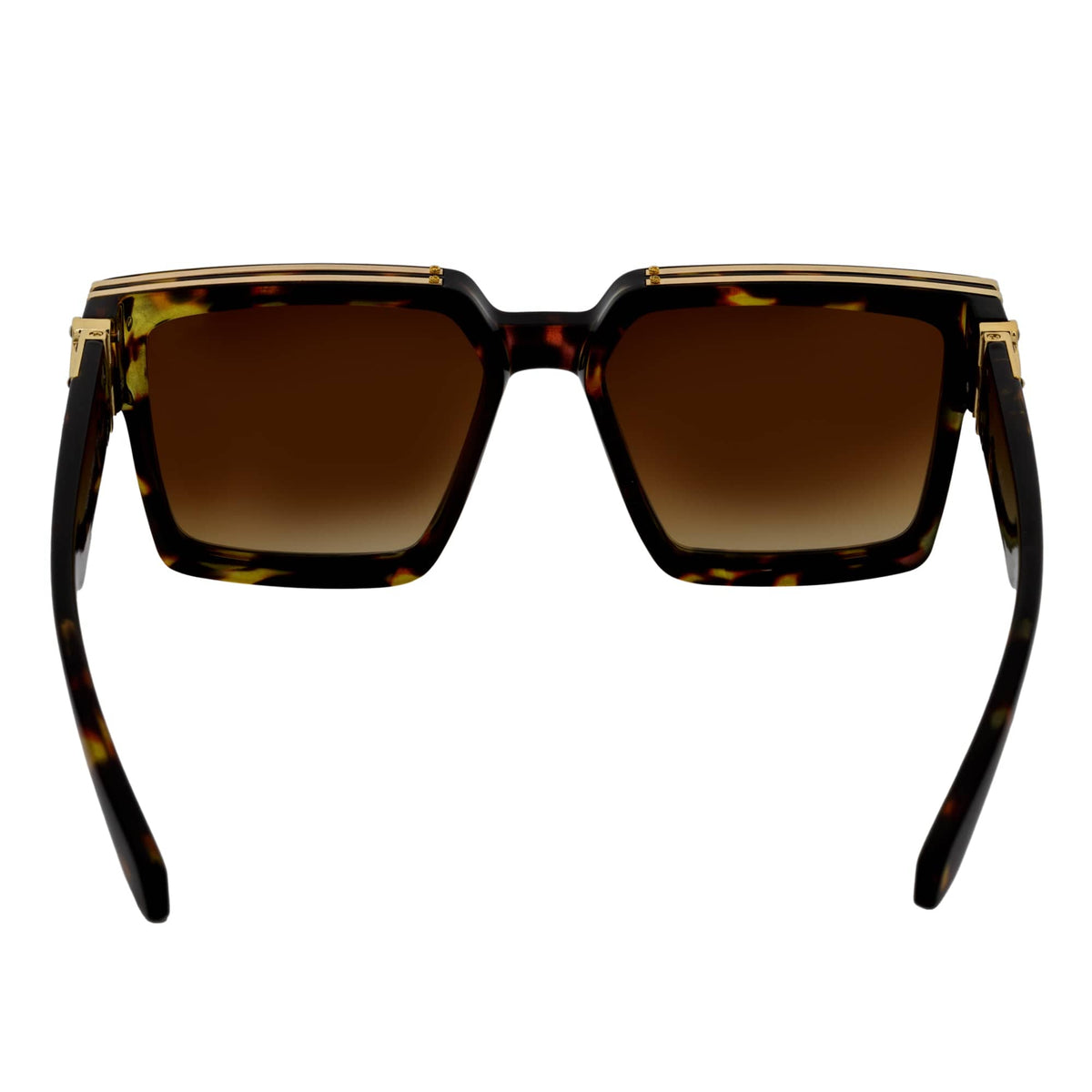 TWO BILLION - Large Horn Rimmed Square Fashion Sunglasses Tortoise Amber