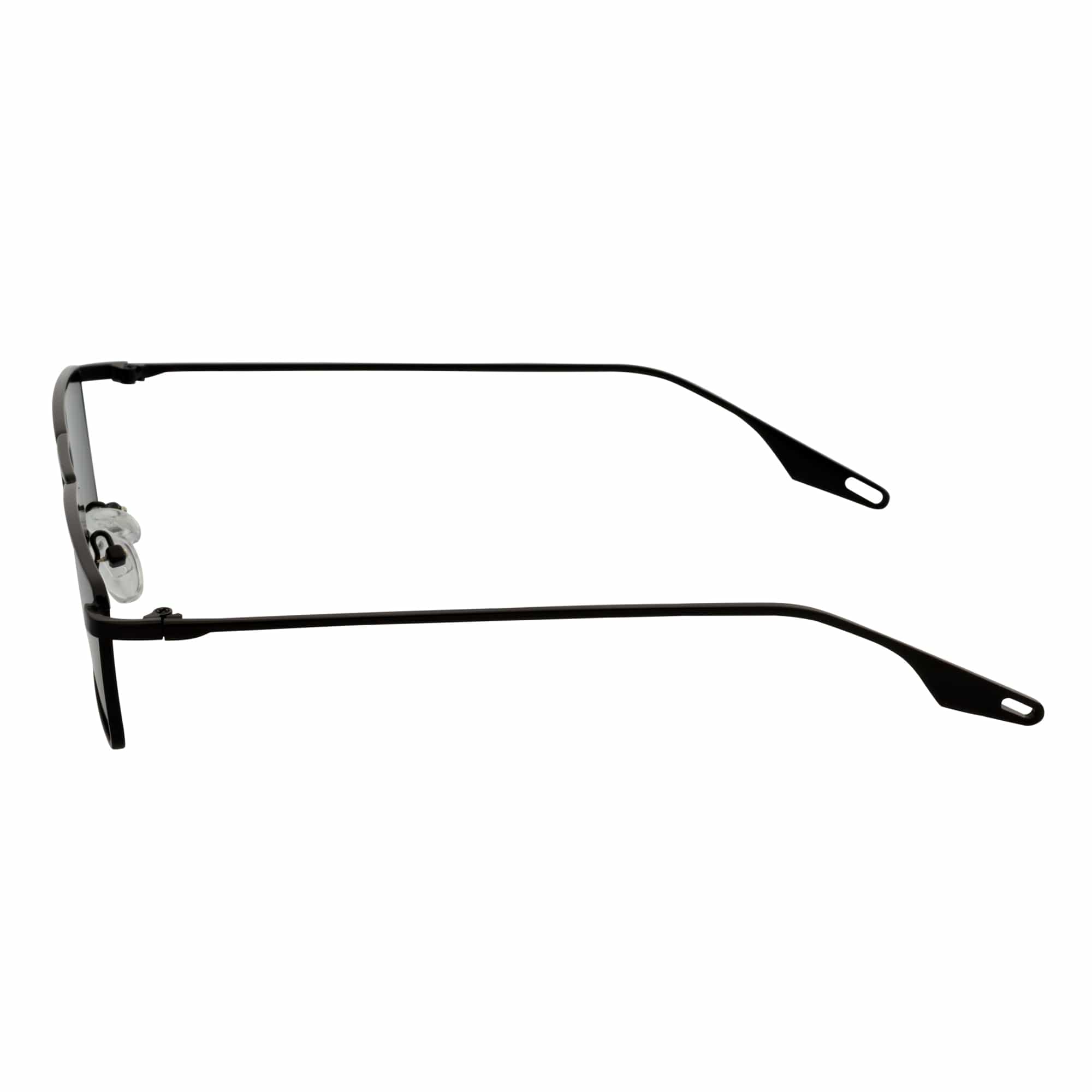 ZUIKO - Small Retro 90s Fashion Metal Rectangle Sunglasses Black Smoke Tint