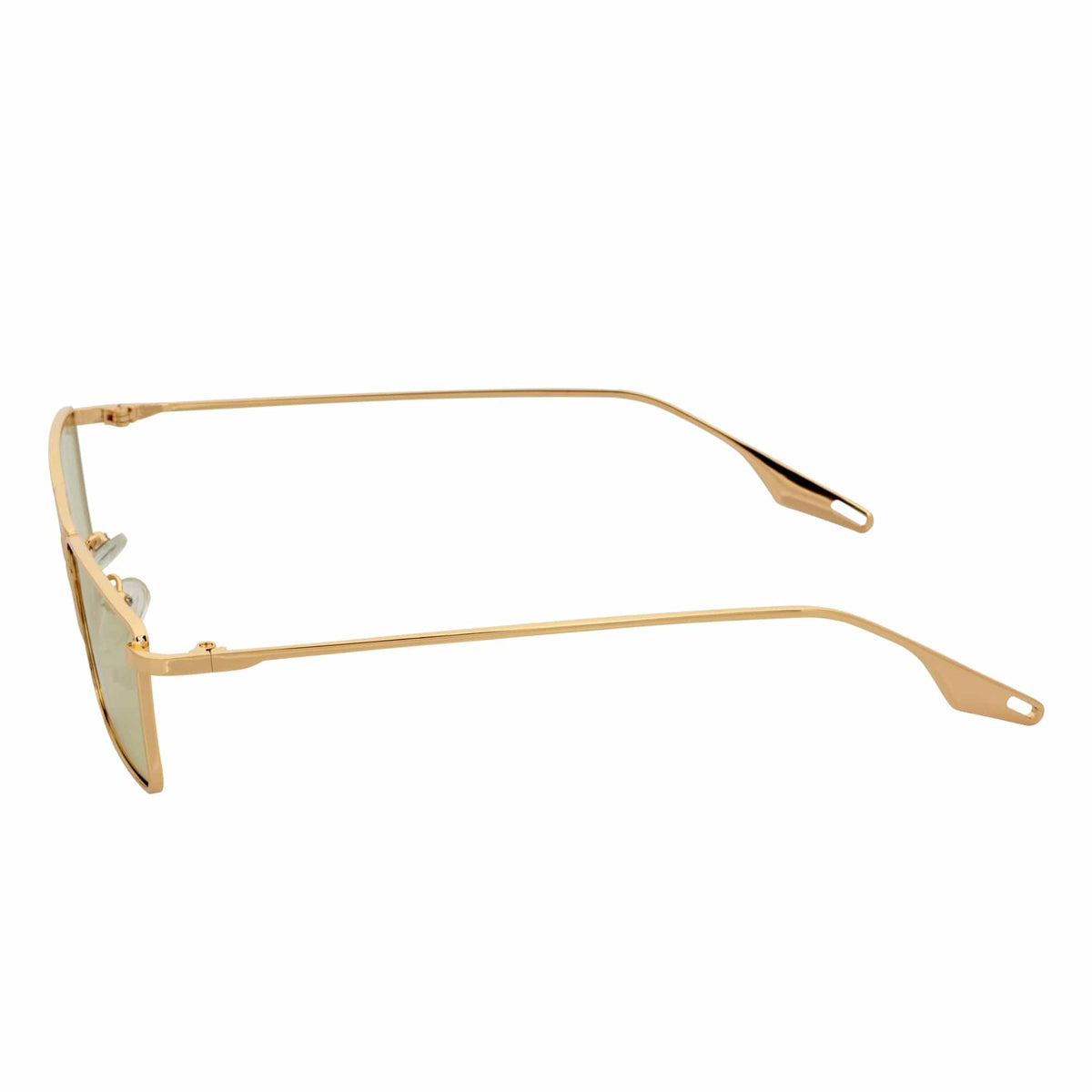 ZUIKO - Small Retro 90s Metal Rectangle Sunglasses Gold Yellow Driving Lens - Morspecs M1092-2