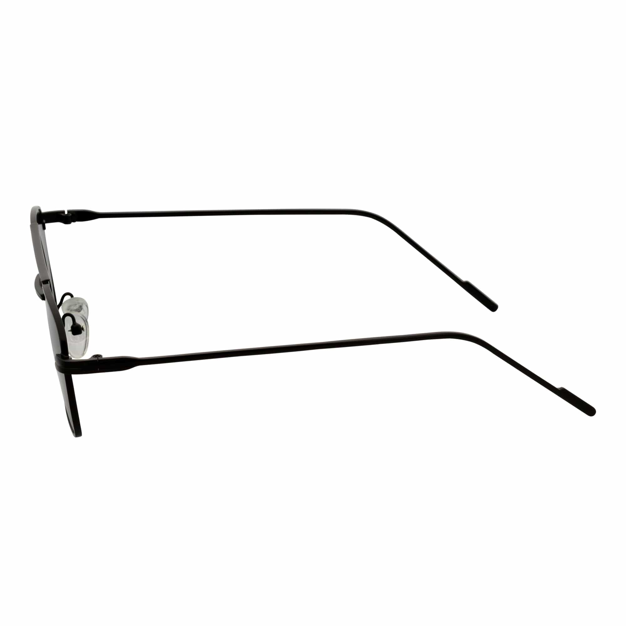 NEUMANN - Retro 90s Fashion Metal Small Rectangle Sunglasses Black Smoke