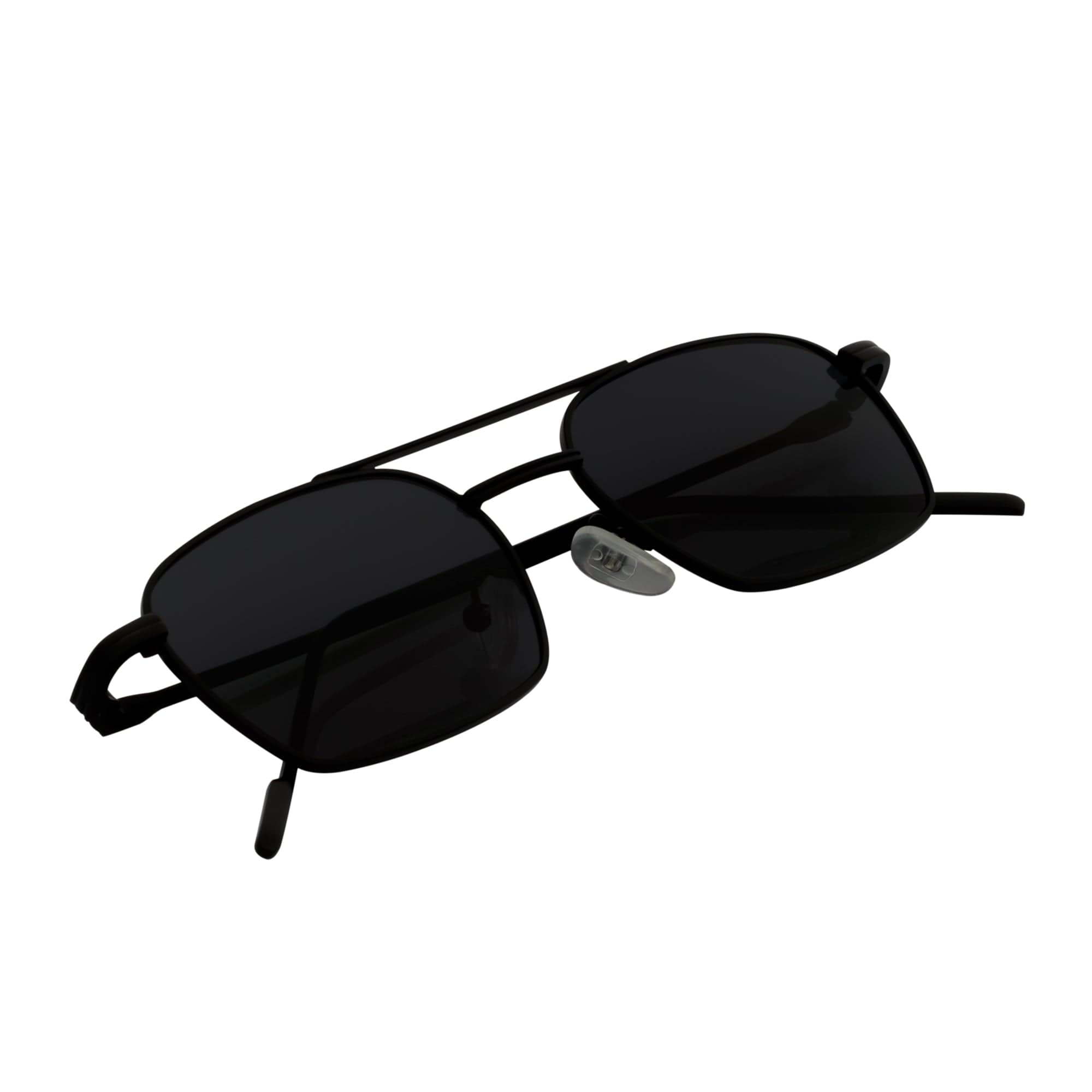 NEUMANN - Retro 90s Fashion Metal Small Rectangle Sunglasses Black Smoke