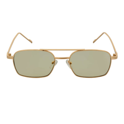 NEUMANN - Retro 90s Fashion Metal Small Rectangle Sunglasses Gold Yellow