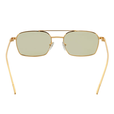 NEUMANN - Retro 90s Fashion Metal Small Rectangle Sunglasses Gold Yellow